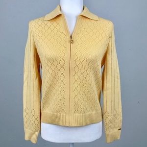 St John Sport Knit Zip Top Yellow Size P (0/2)